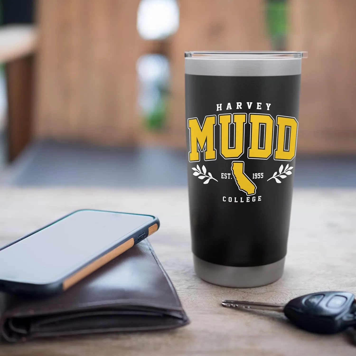 Womens Harvey Mudd Arch Retro Athletic Sports Tee Men Women Stainless Steel Insulated Tumbler