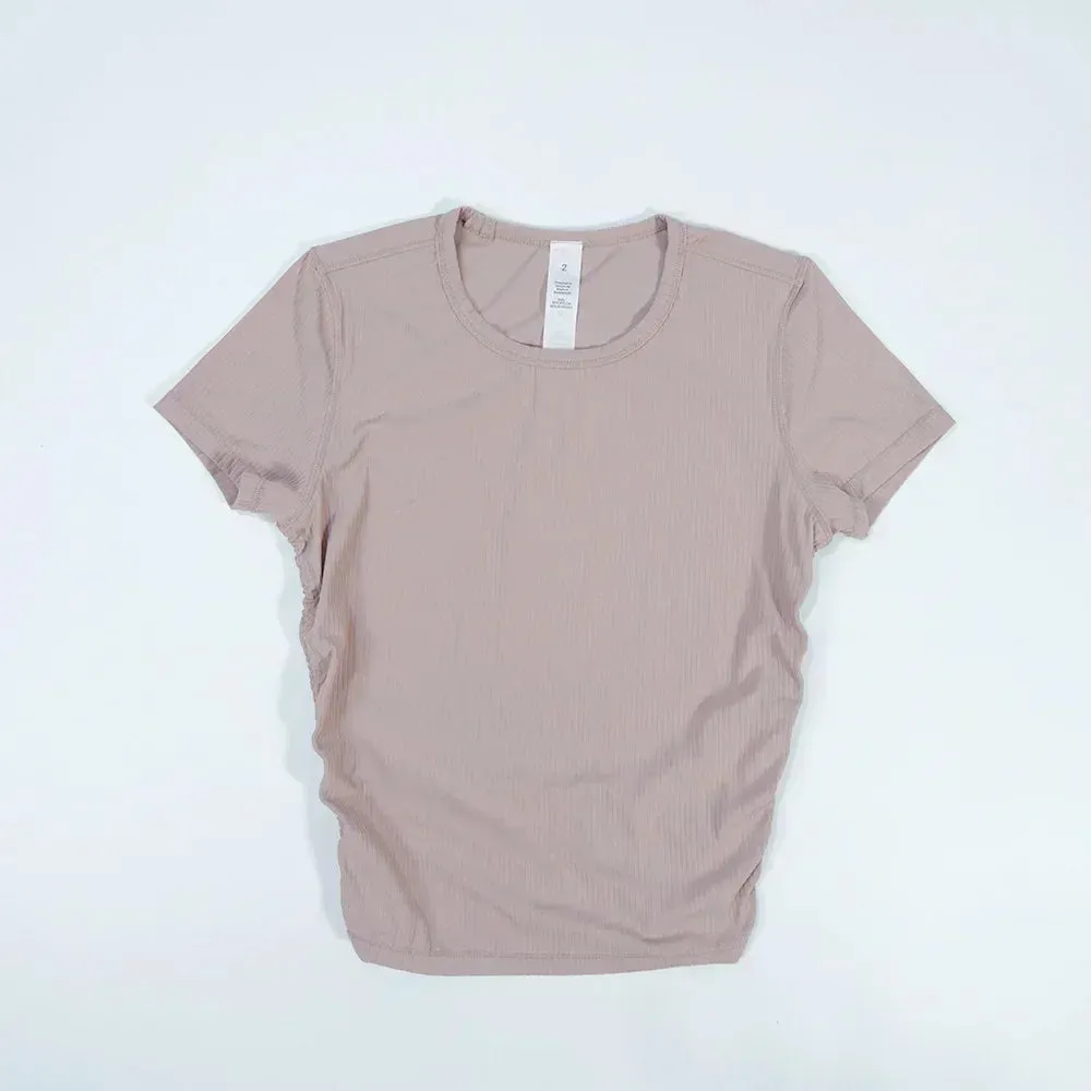Women's High Elastic Breathable Quick-Drying Tight Short Sleeve Top Yoga Fitness Sports T-shirt