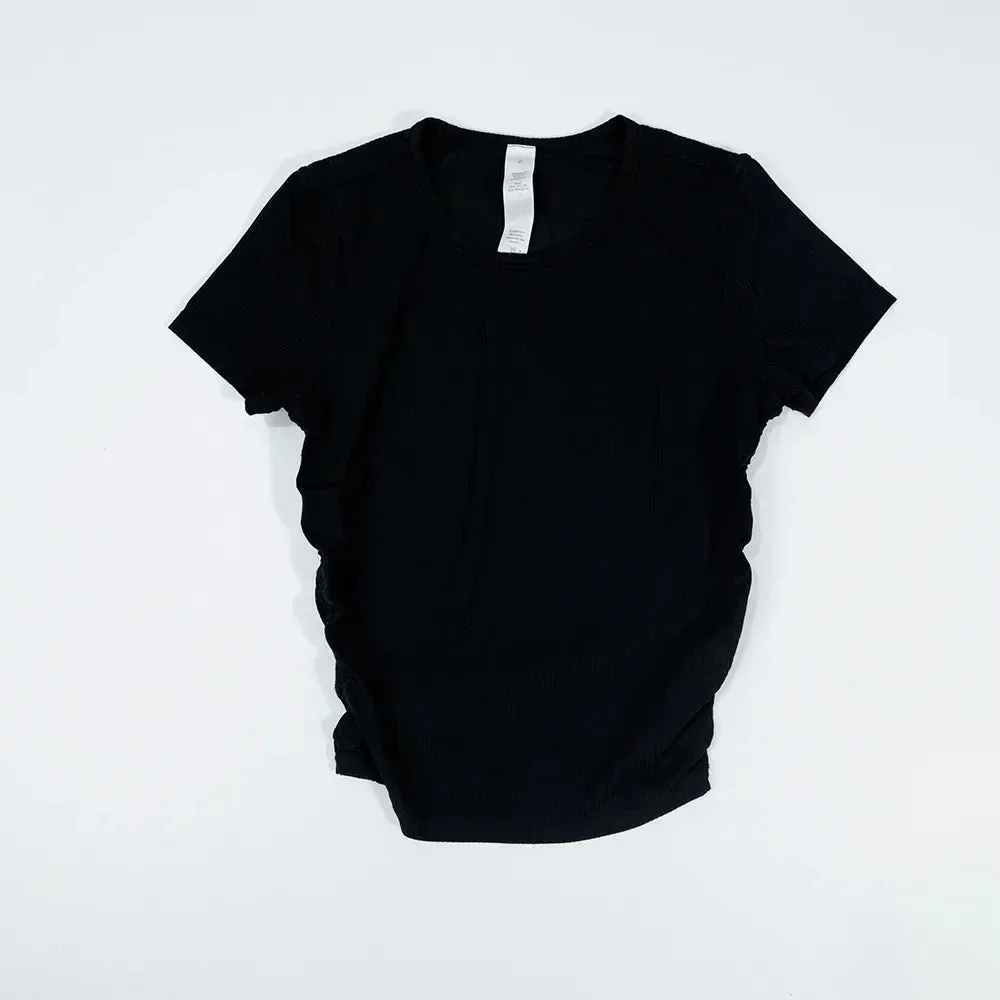 Women's High Elastic Breathable Quick-Drying Tight Short Sleeve Top Yoga Fitness Sports T-shirt
