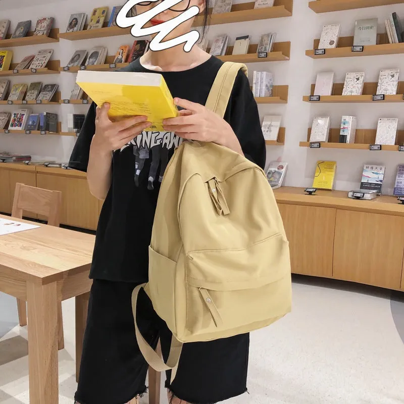 Women's Korean Style Fashion Pure Color Simple Super Backpacks