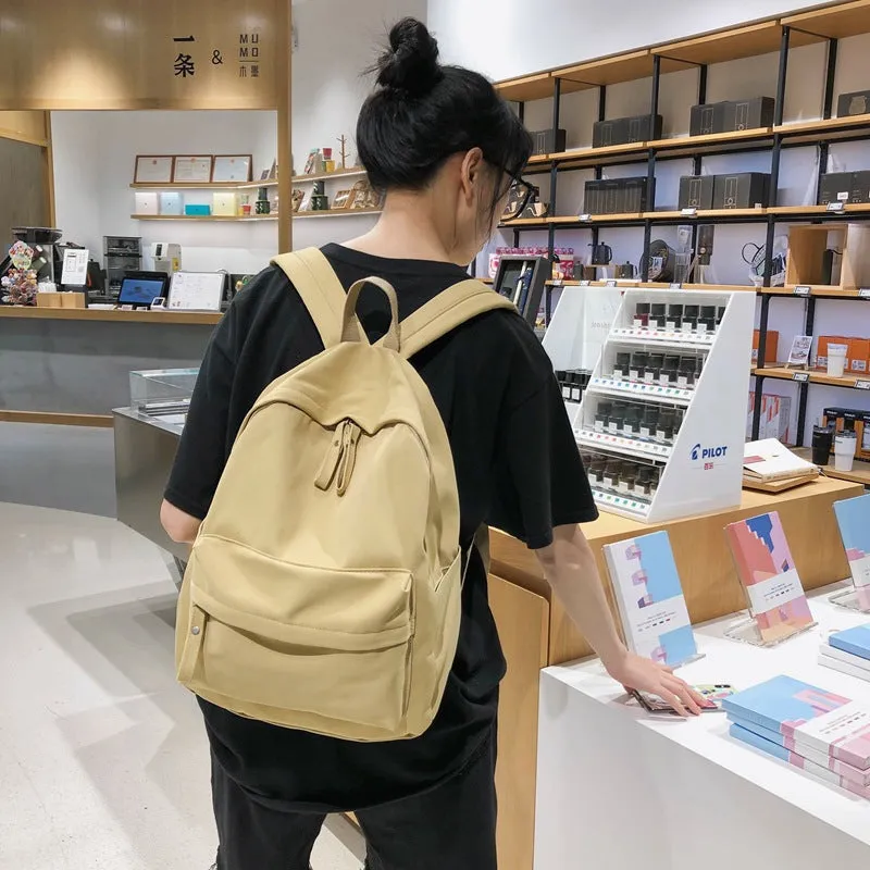 Women's Korean Style Fashion Pure Color Simple Super Backpacks