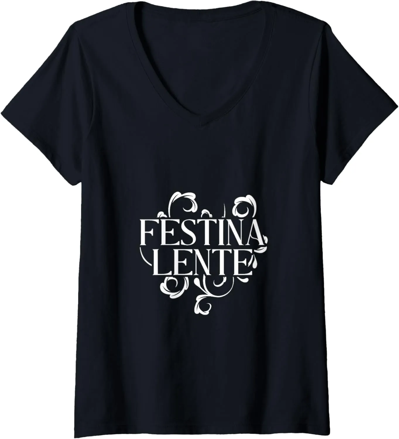 Womens Latin - Festina lente V-Neck T-Shirt