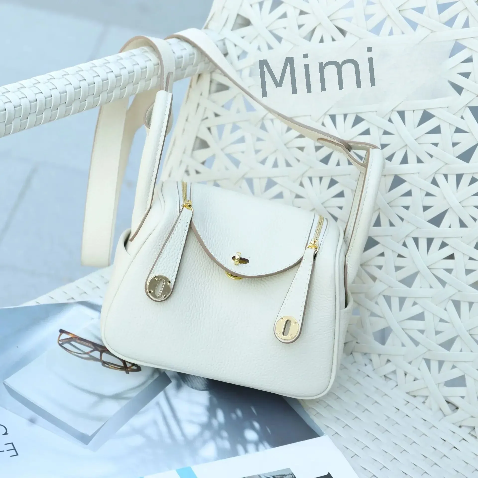 Women's Mini Lindi Crossbody Bag Doctor Style Handbag Soft Top Layer Cowhide Leather Fashionable Lady's Purse