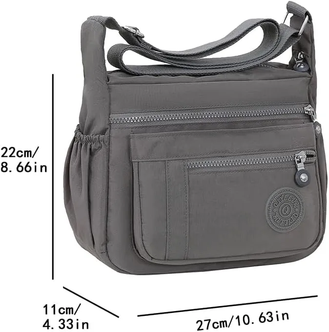 Women's Multi-Pocket Shoulder Bag, Nylon
