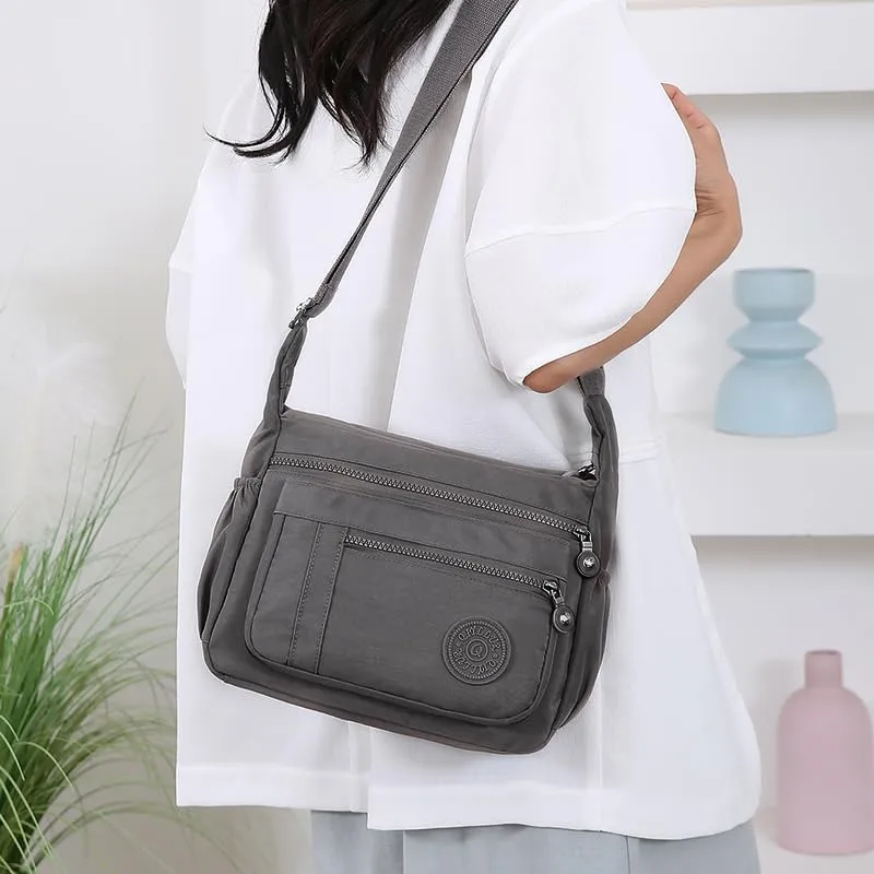 Women's Multi-Pocket Shoulder Bag, Nylon