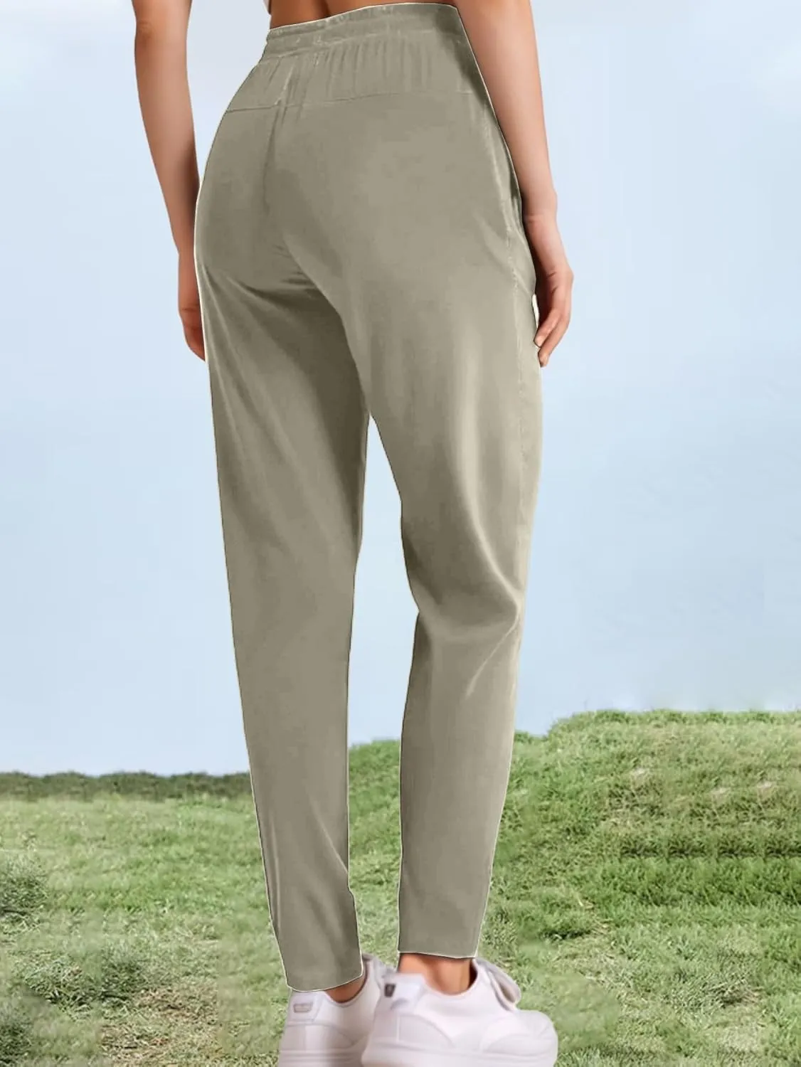 Women's Outdoor Hiking Pants Lightweight Comfortable Breathable Quick Dry Stretchy Running Athletic Pants with Zipper Pocket