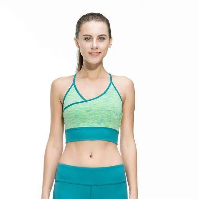 Women's Pink and Purple Push Up Breathable Sports Bra