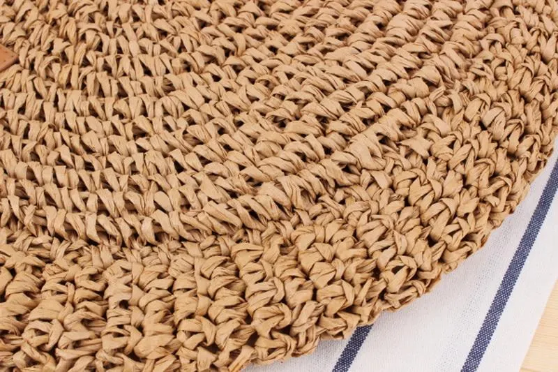 Women's Round Straw Shoulder Bag Handbag Tote Bag