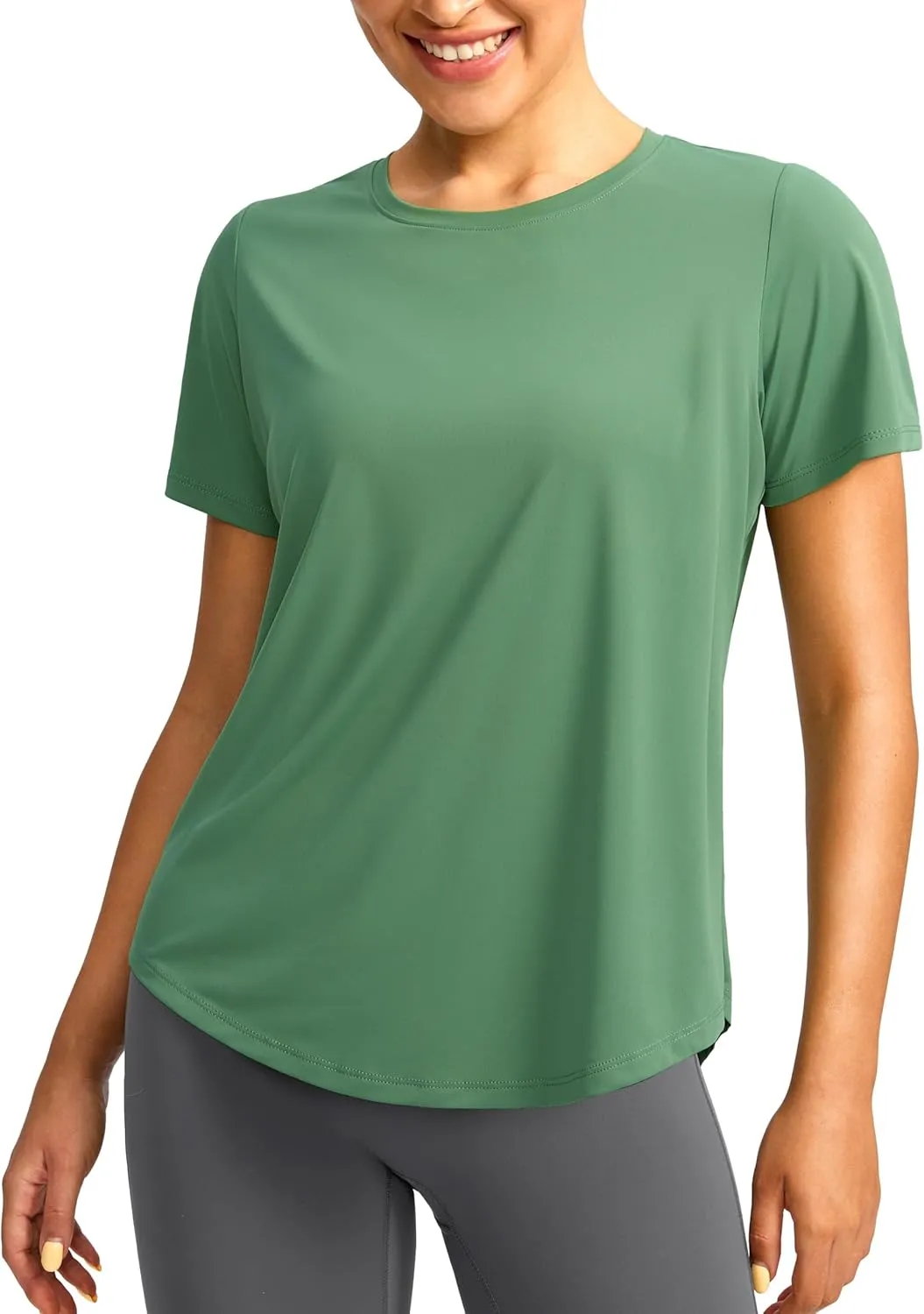 Women's Short Sleeve Workout Shirts Breathable UPF 50  Sun Protection T-Shirts Quick Dry Gym Running Hiking Tops