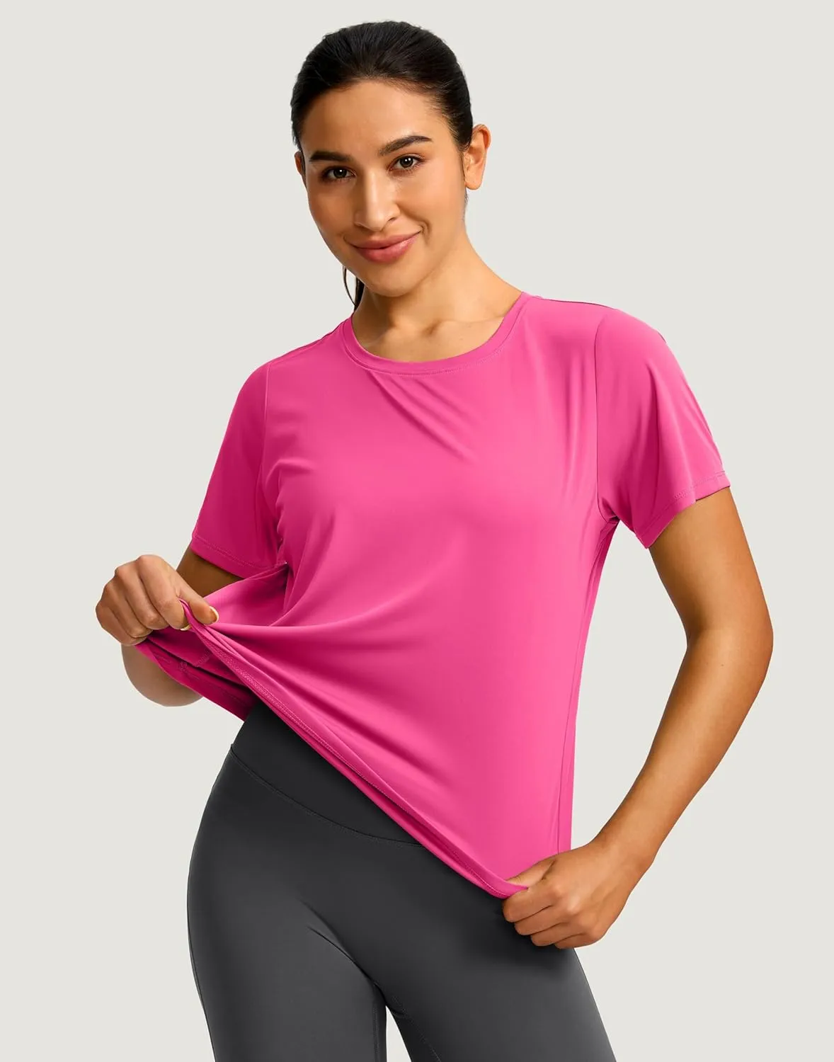 Women's Short Sleeve Workout Shirts Breathable UPF 50  Sun Protection T-Shirts Quick Dry Gym Running Hiking Tops