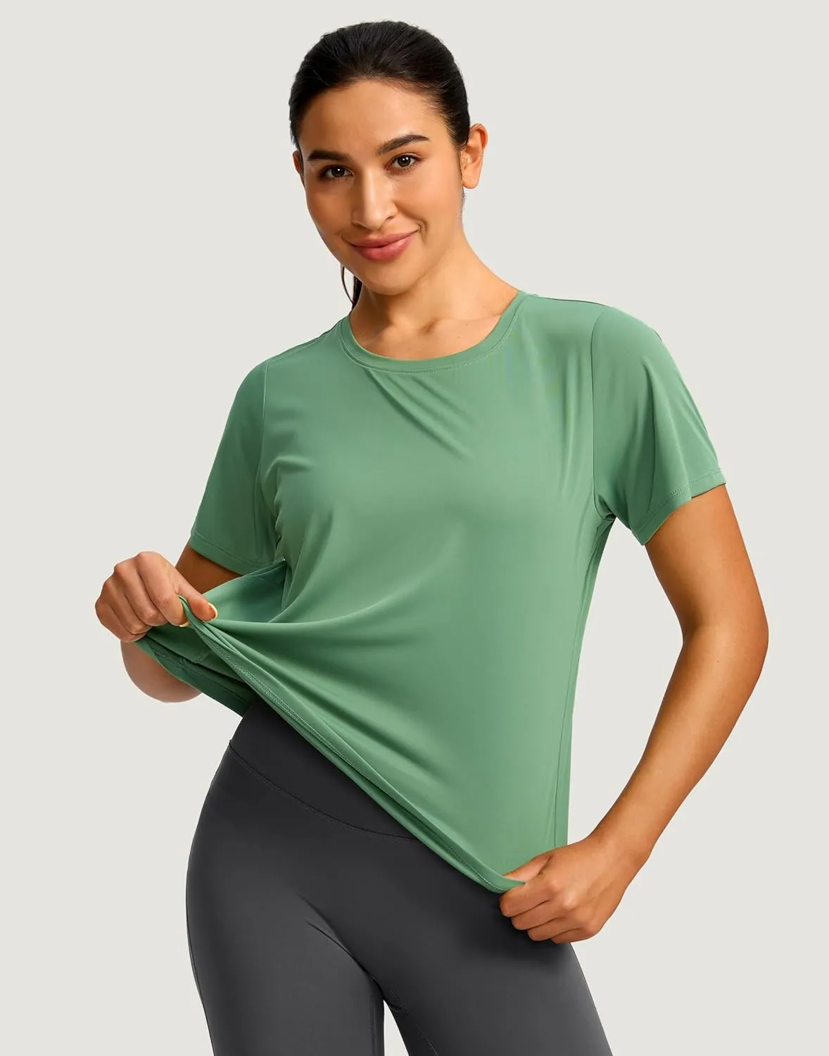 Women's Short Sleeve Workout Shirts Breathable UPF 50  Sun Protection T-Shirts Quick Dry Gym Running Hiking Tops
