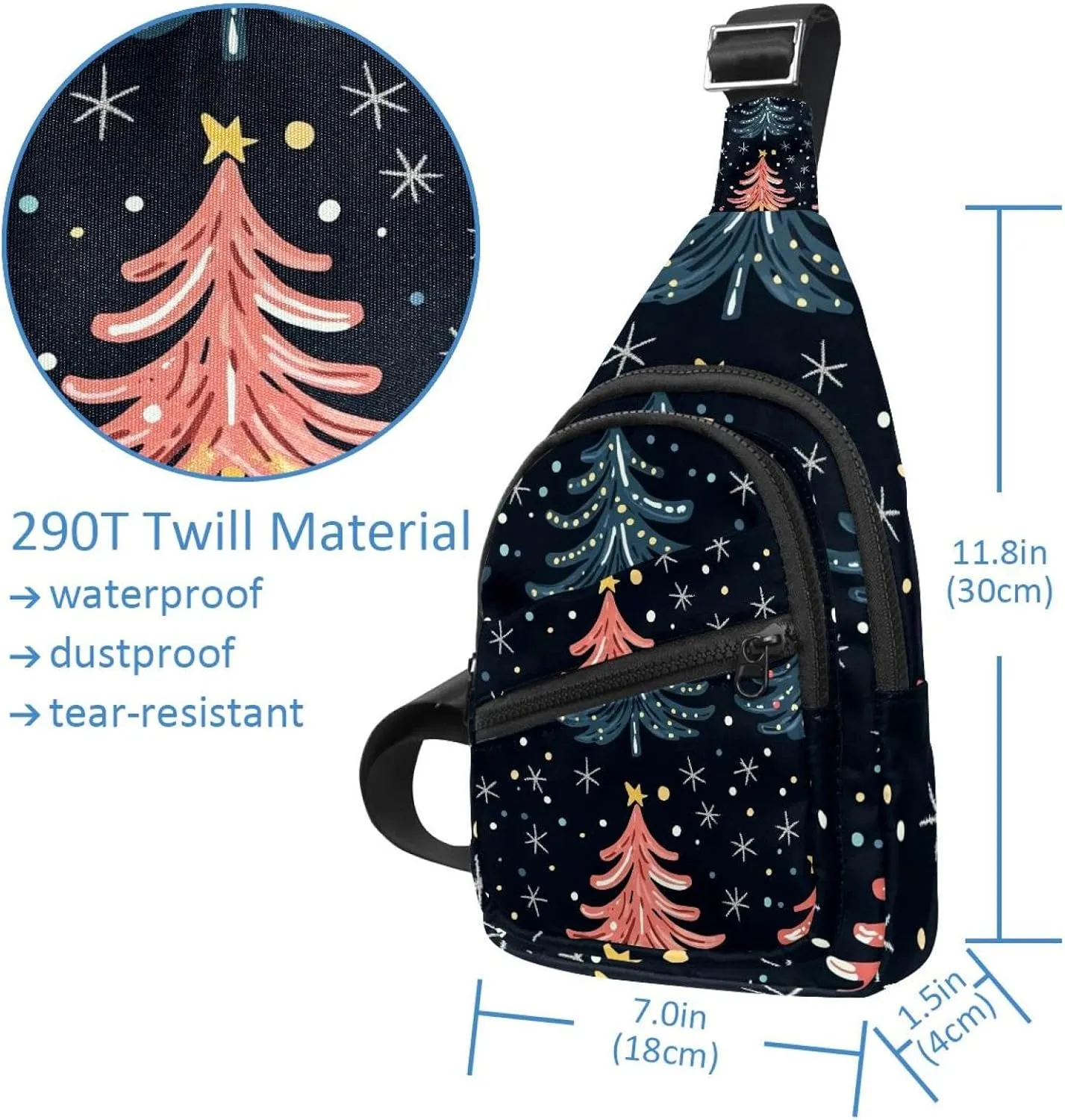 Women's Sling Backpack, Christmas Tree (3)