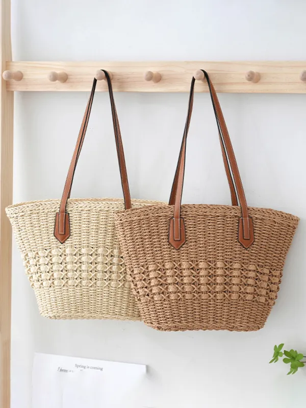 Women's Straw Beach Bag - Ideal for Summer Adventures