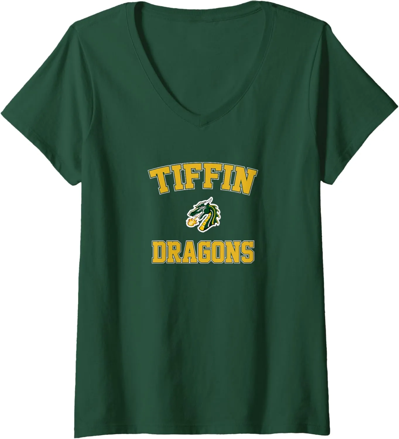 Womens Tiffin University Dragons Campus Classic V-Neck T-Shirt