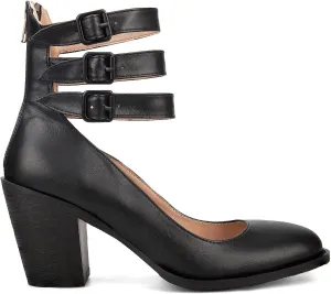 Women's Vintage Closed Round Toe Pumps Chunky Heel Ankle Strap Pumps Block Heel Mary Jane Shoes with Adjustable Buckles Wedding Party Dress Shoes，8，Black