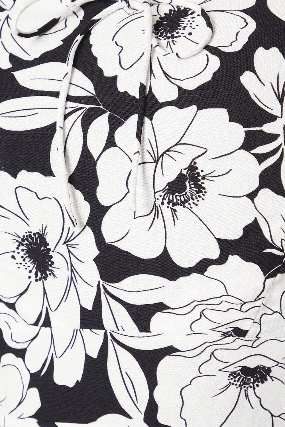 Womens/Ladies Floral Tie Detail Plus Midi Dress