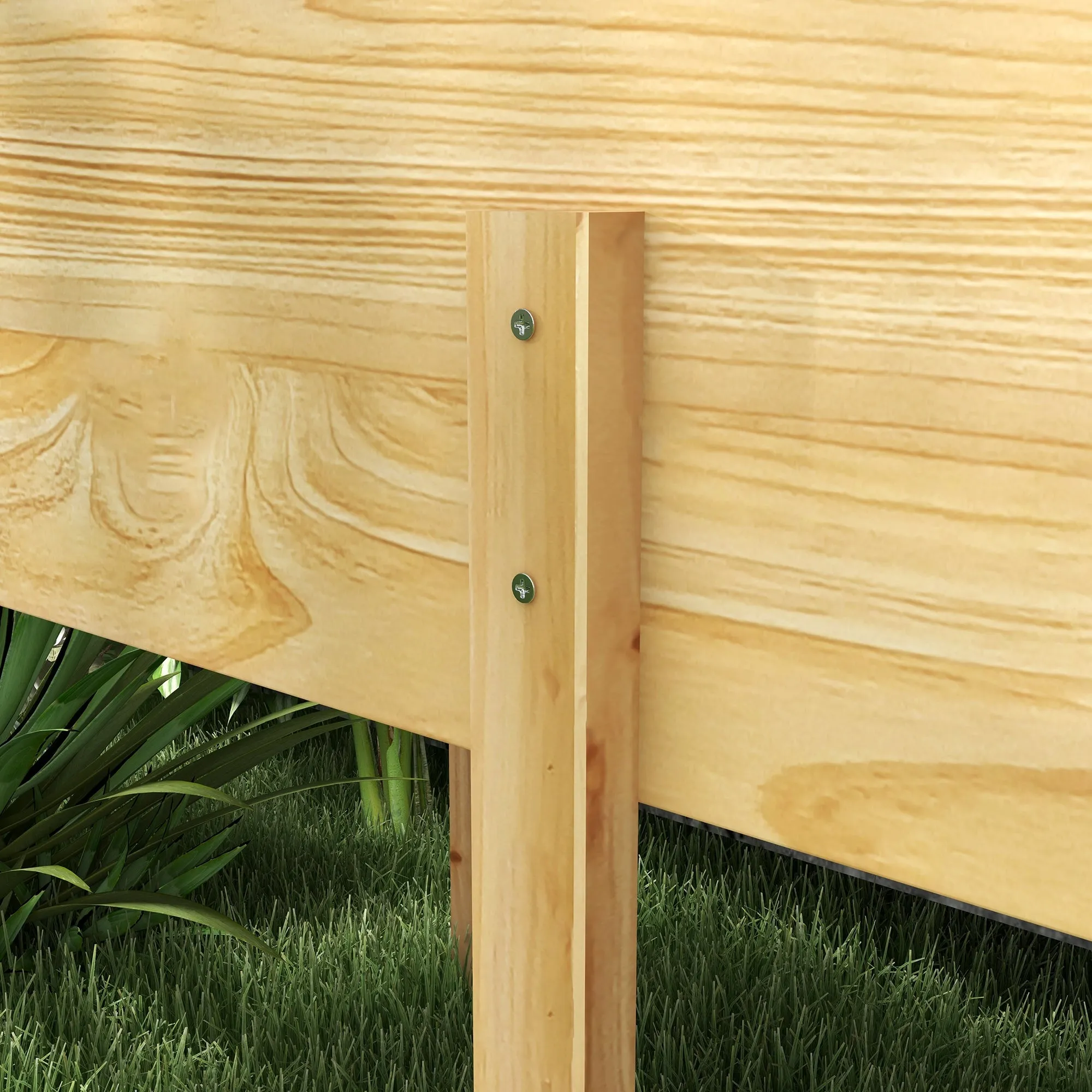 Wooden Raised Garden Bed Planter with Bed Liner and Drain Holes, Large Elevated Planter Box with Legs for Vegetables Flowers Herbs, Outdoor and Indoor, 7.4' x 1.8' x 2.6'