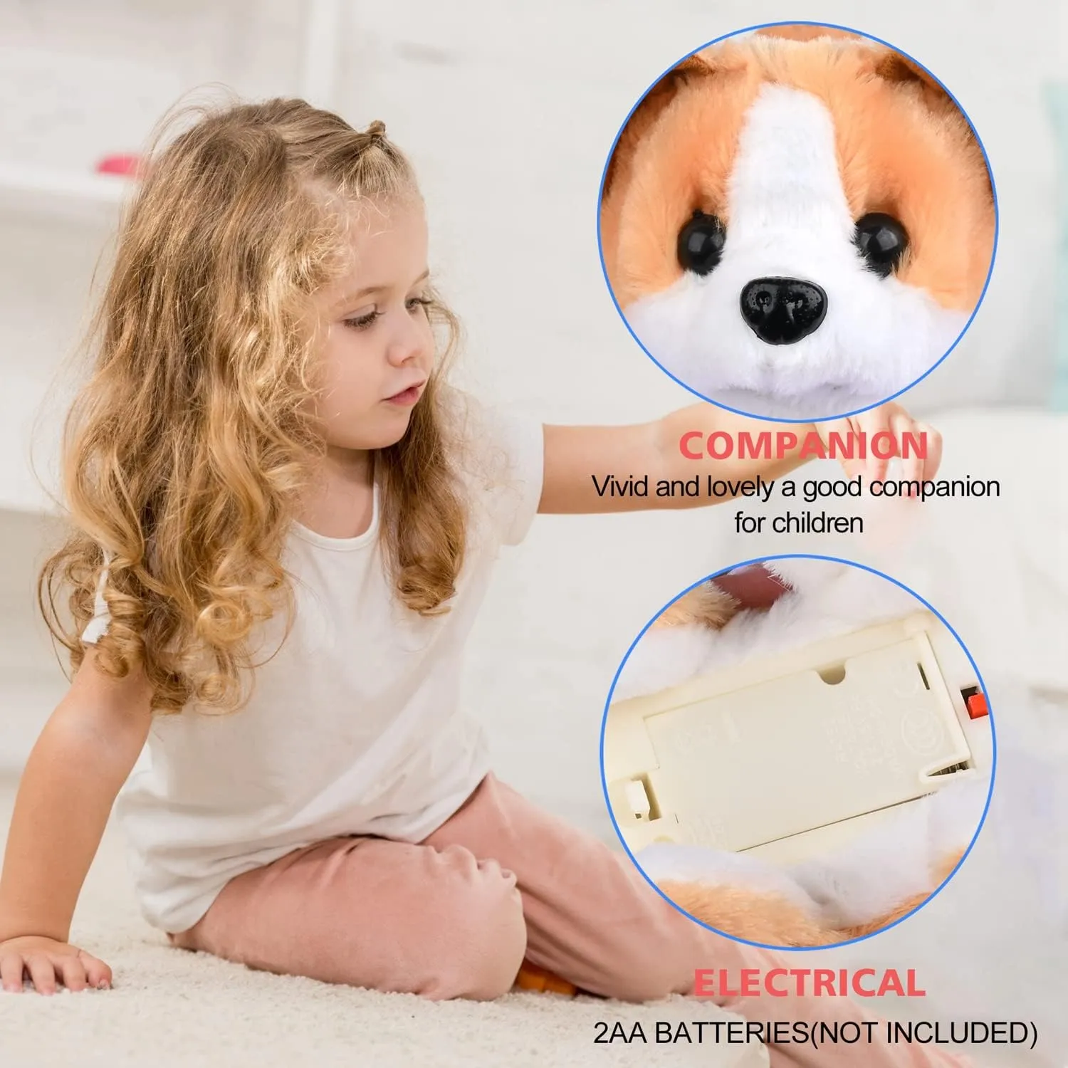 WorWoder Plush Shiba Inu Toy Puppy Electronic Interactive Pet Dog - Walking, Barking, Tail Wagging, Stretching Companion Animal for Kids (Shiba Inu)