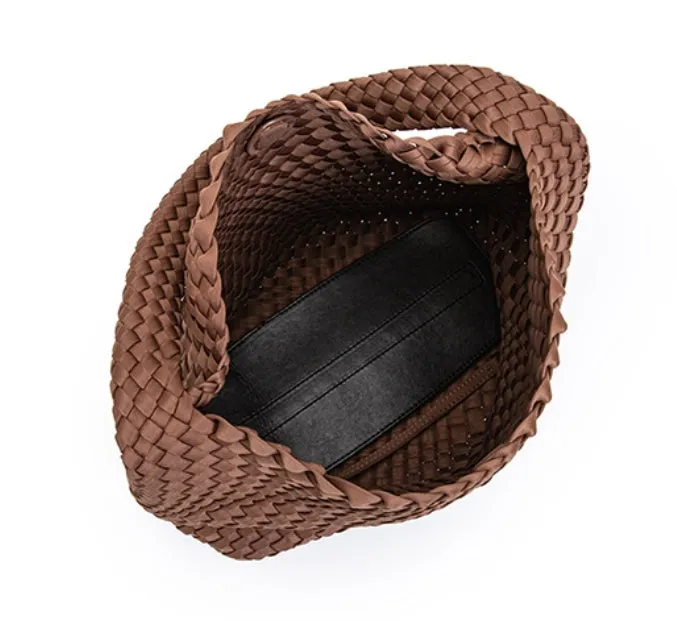 Woven Bag for Women, Neoprene Tote Bag Large Summer Beach Travel Handbag
