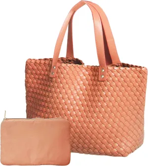 Woven Bag for Women, PU Leather Leather Shoulder Handbags Large Summer Beach Travel Bag