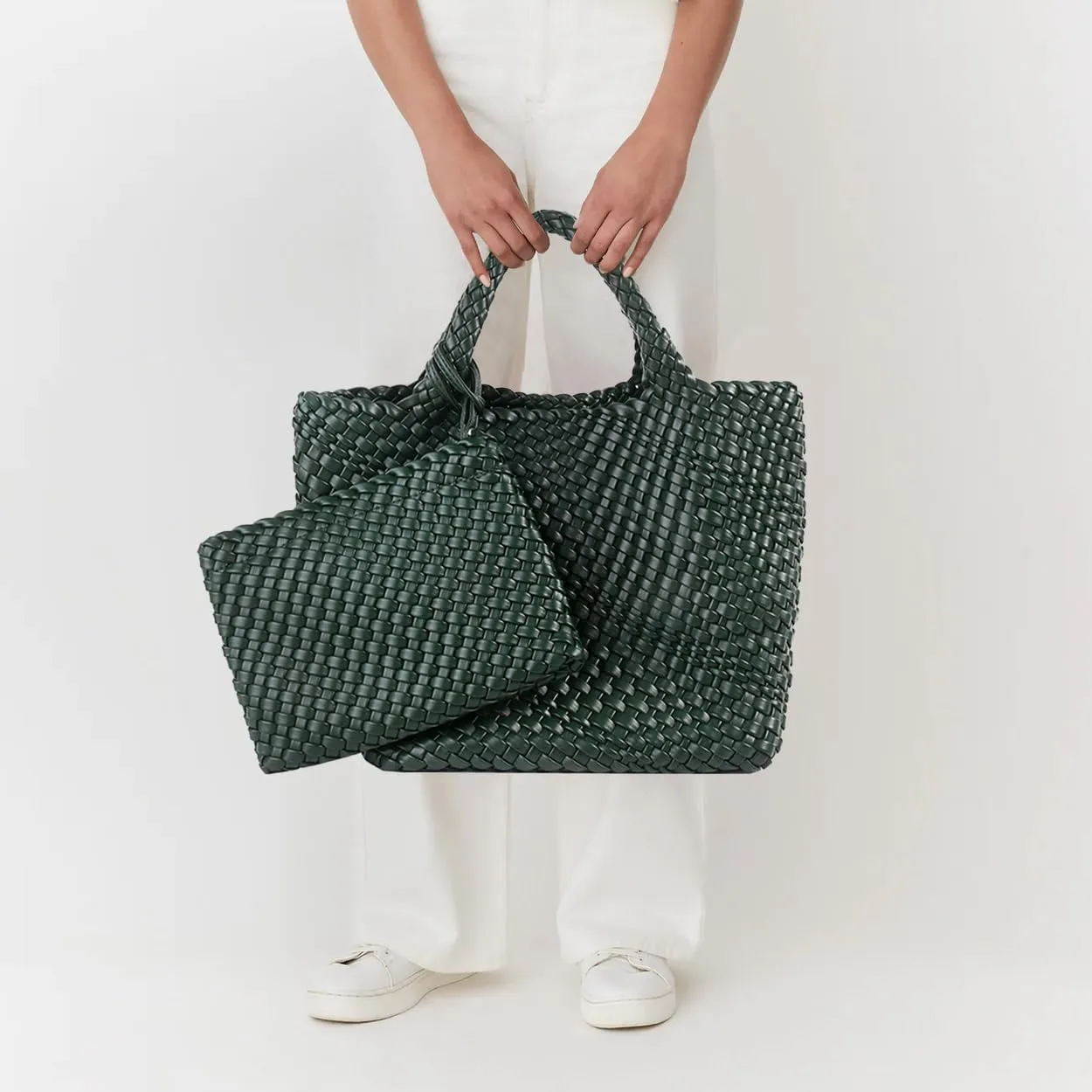 Woven Bags for Women Vegan Leather Tote Shoulder Bags Woven Purses and Handbags Handmade Large Shopper Bag