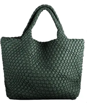 Woven Bags for Women Vegan Leather Tote Shoulder Bags Woven Purses and Handbags Handmade Large Shopper Bag