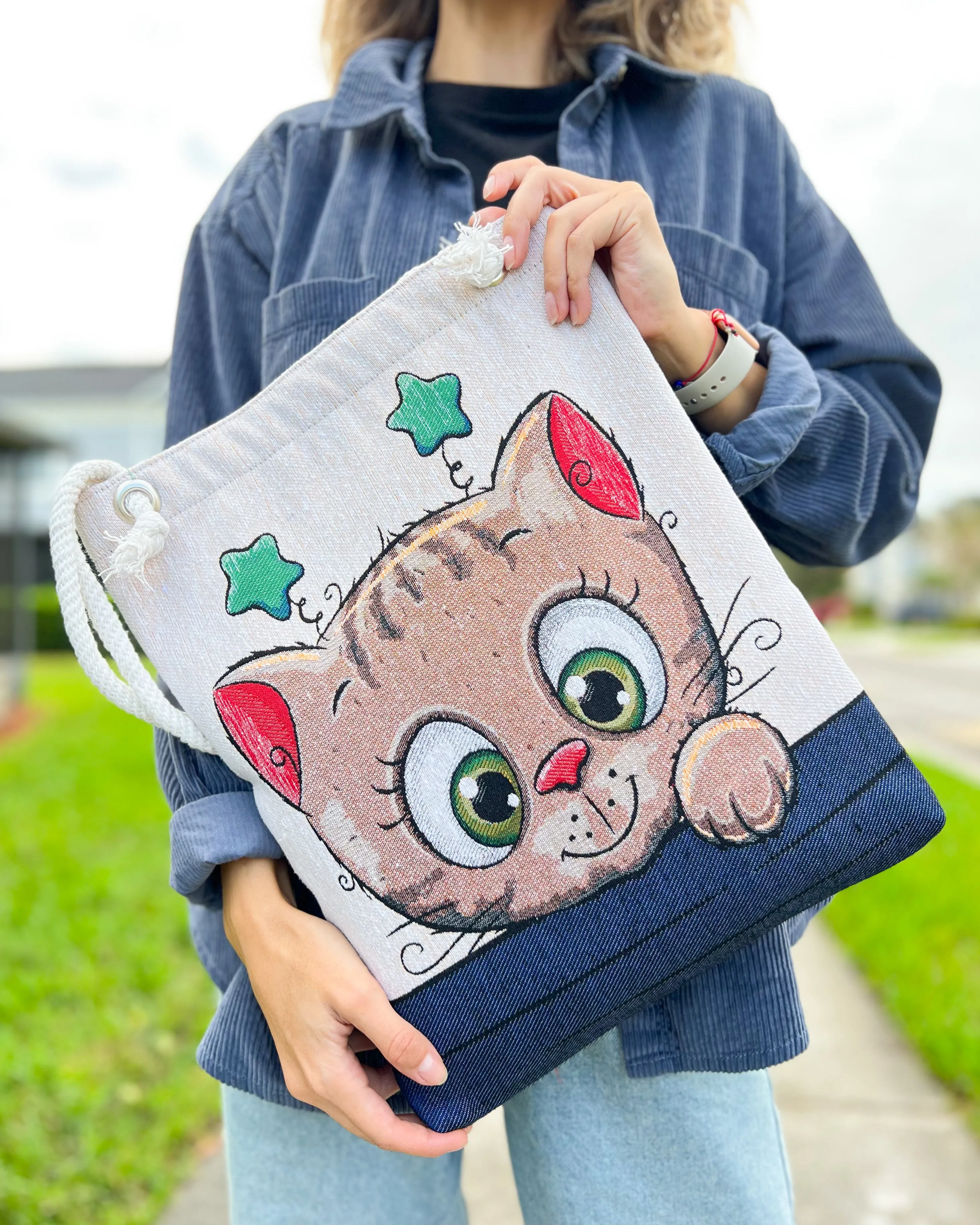 Woven Fabric Bag, Boho Tote Bag
