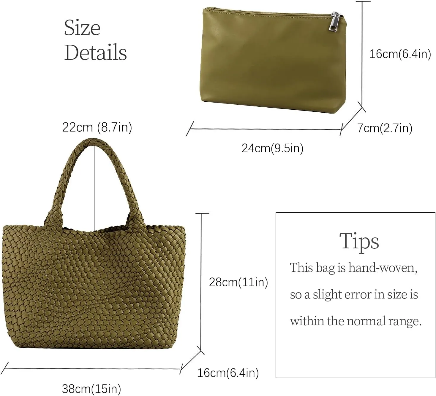 Woven Tote Bag for Women Vegan Leather Large Capacity Travel Handbag and Purse Foldable Retro Handmade Shoulder Bag