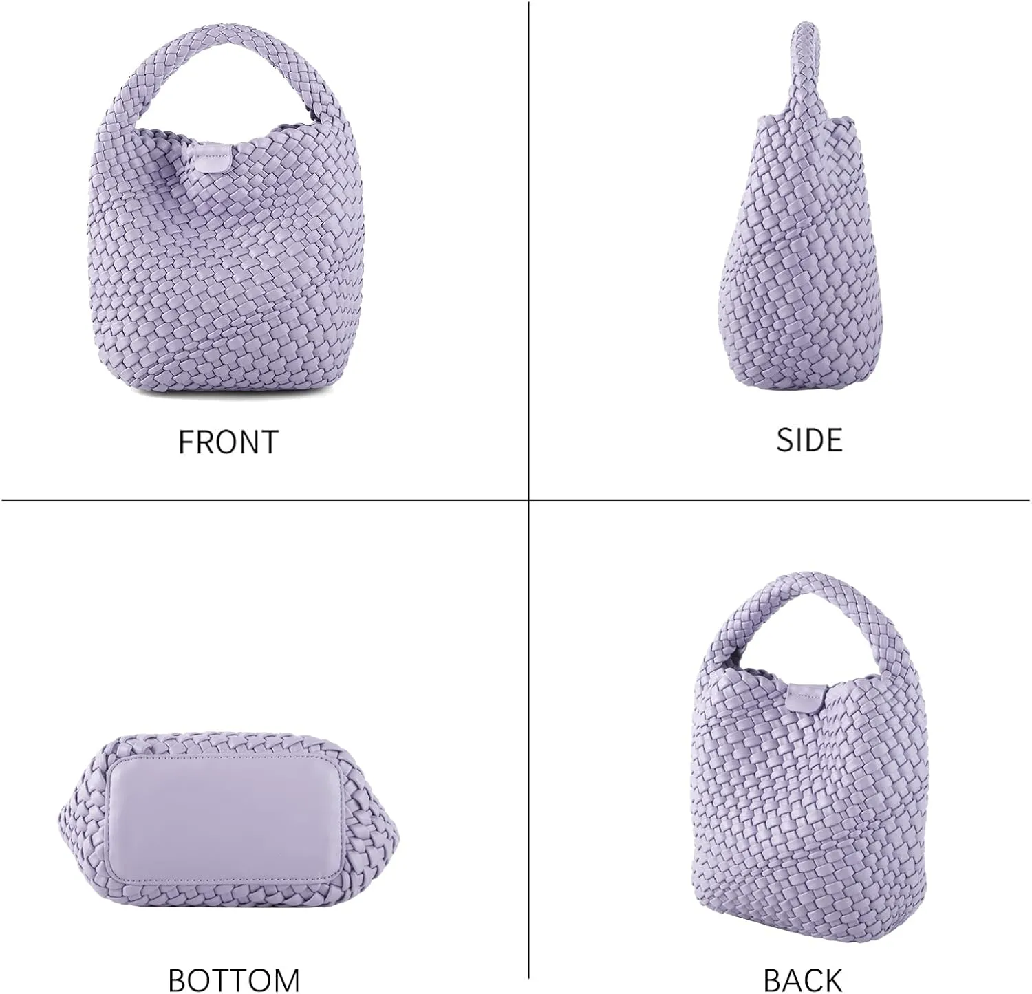 Woven Tote Bag for Women Vegan Leather Medium Size Summer Beach Travel Handbag and Purse Retro Handmade Shoulder Bag