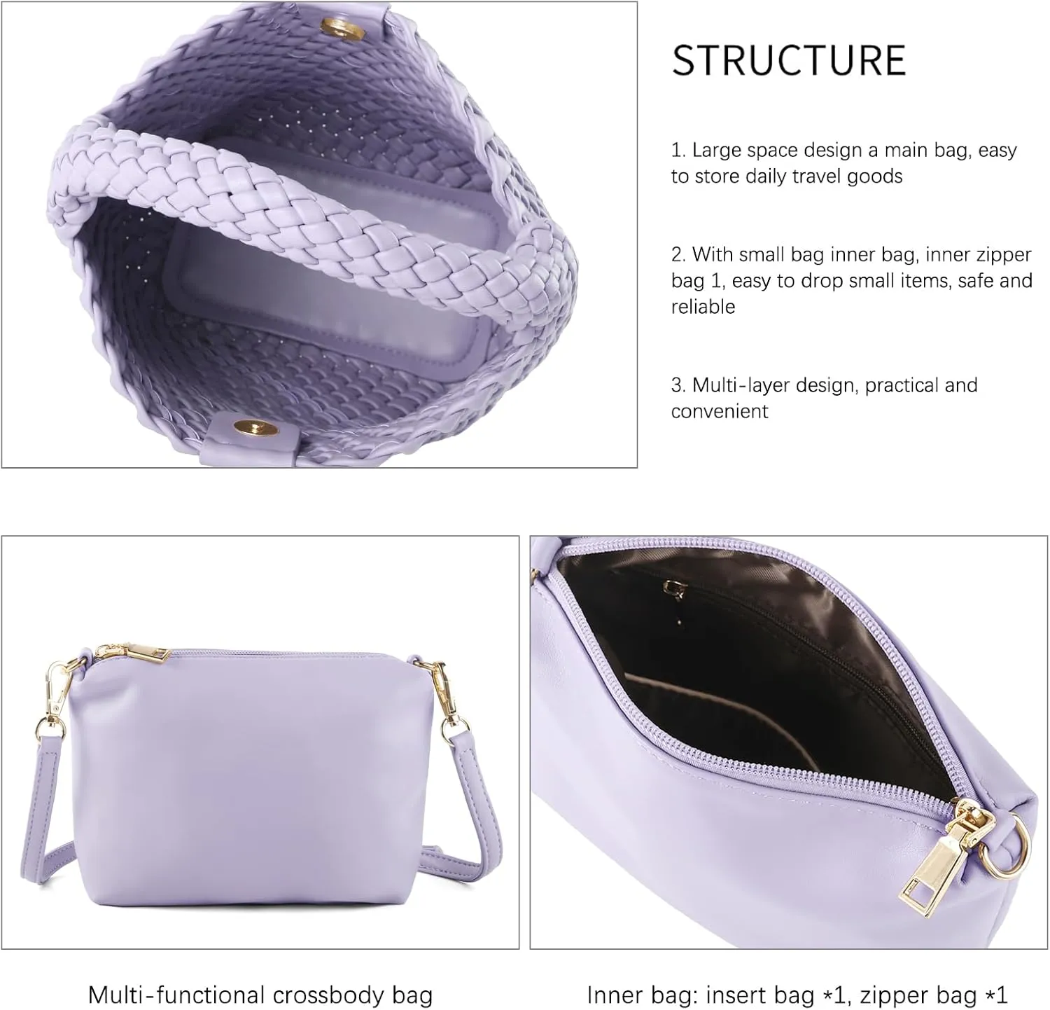 Woven Tote Bag for Women Vegan Leather Medium Size Summer Beach Travel Handbag and Purse Retro Handmade Shoulder Bag