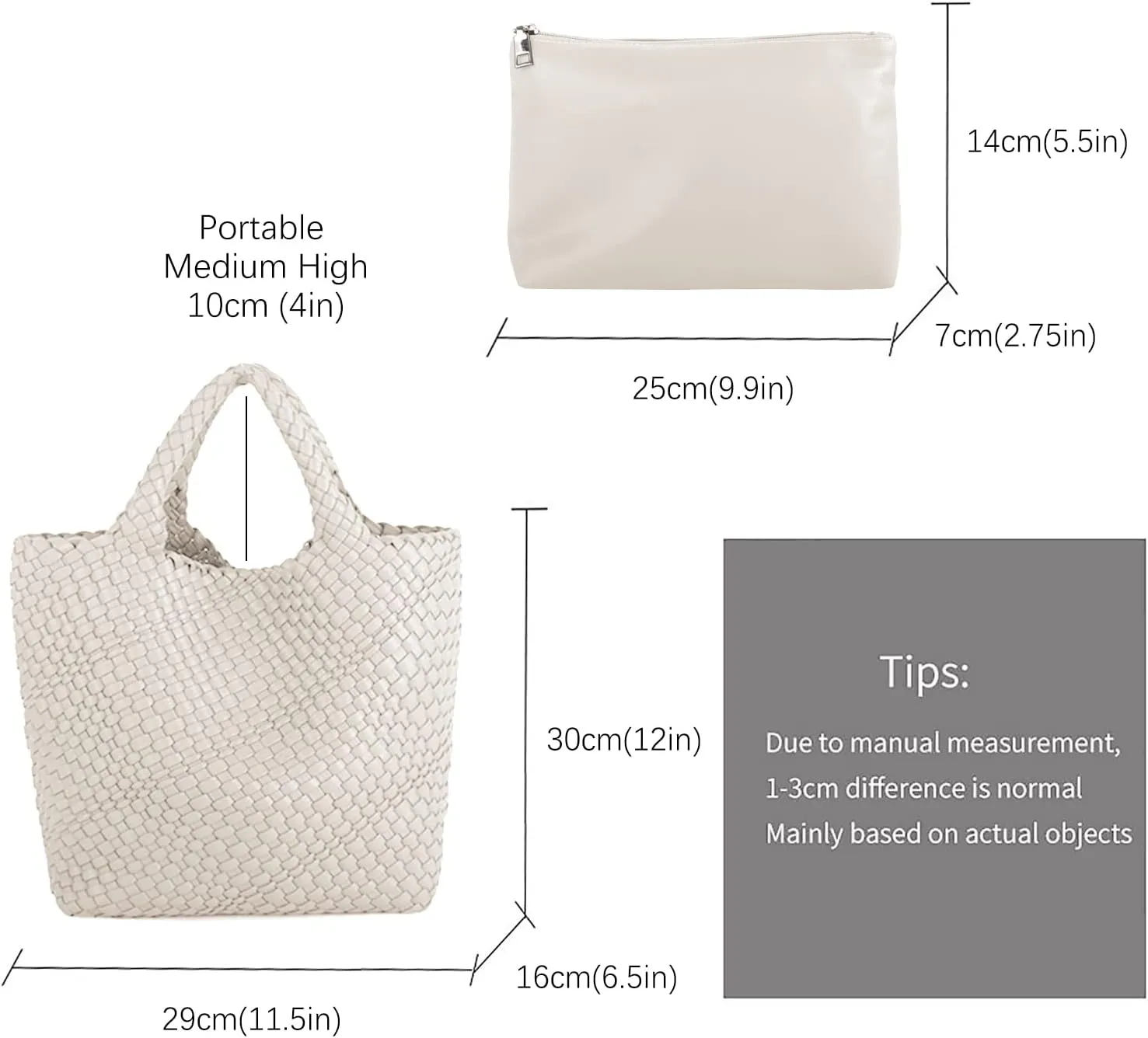 Woven Vegan Leather Handmade Tote for Women - Summer Beach Travel Hand Bag, Purse, Satchel Handbag