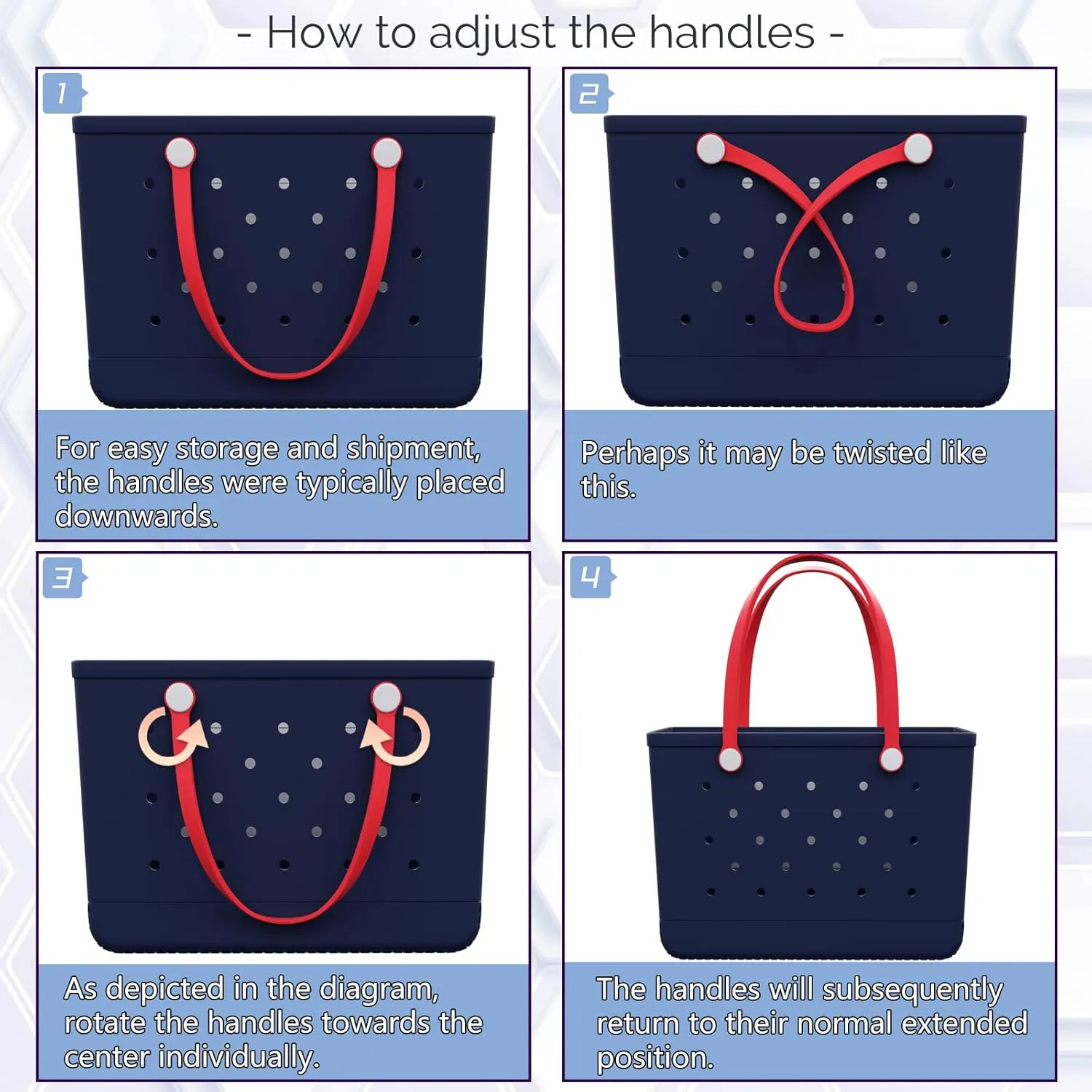 X-Large Rubber Tote Beach Bag with Inner Pocket, Washable Durable Pool Handbag, Lightweight, Waterproof Sandproof