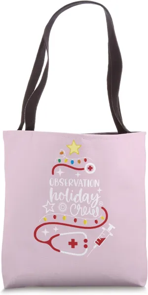 Xmas Patient Monitoring Nurse Tech Observation Holiday Crew Tote Bag
