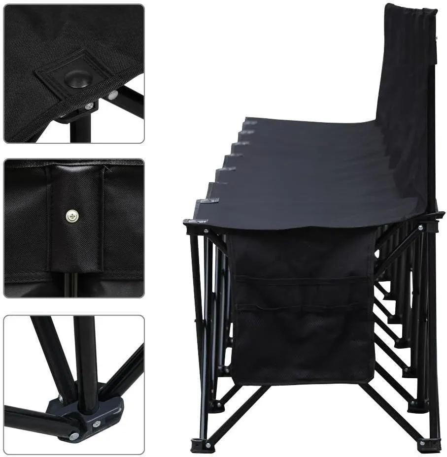 Yaheetech Foldable Sideline Bench 600D Oxford Double Layer Fabric