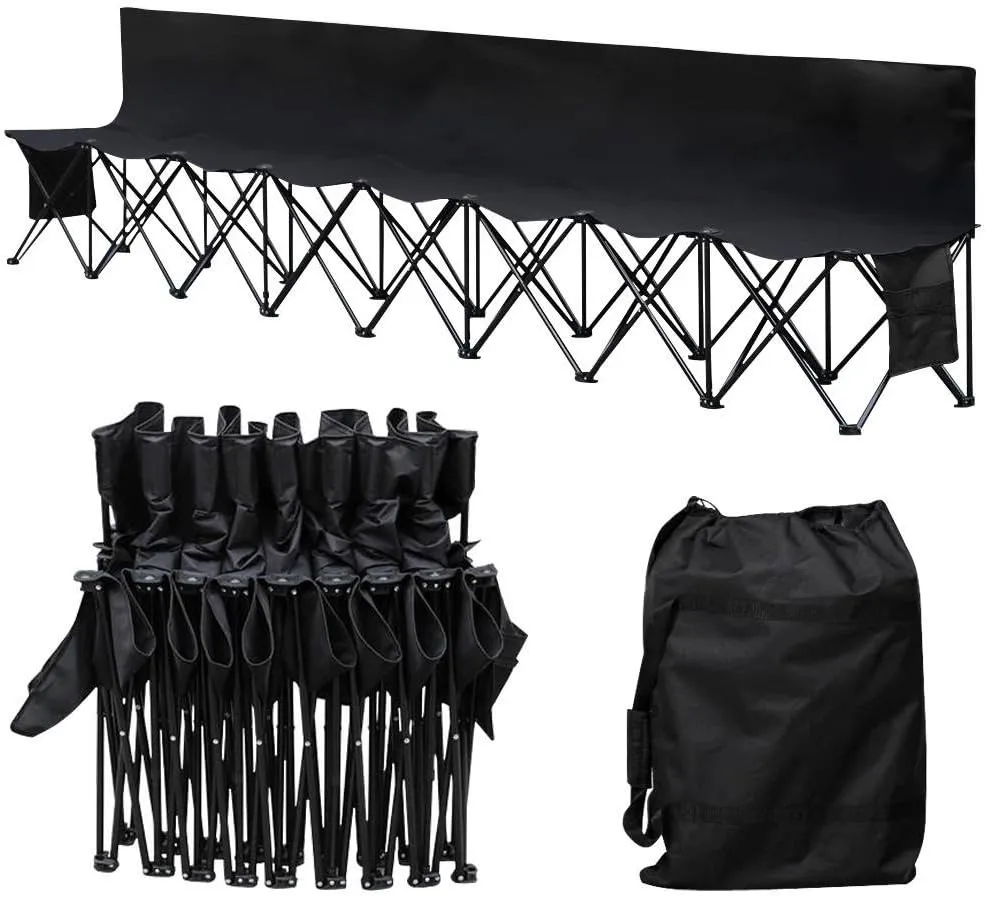 Yaheetech Foldable Sideline Bench 600D Oxford Double Layer Fabric