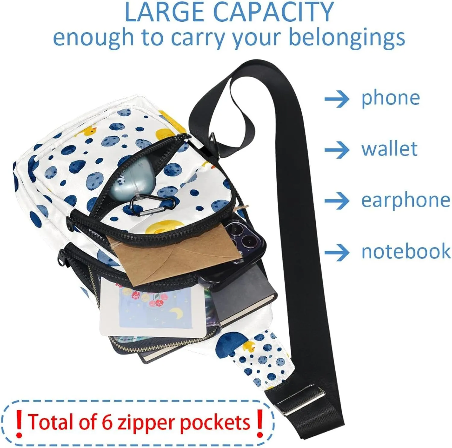 Yellow rubber duck bath time Sling Bag, Crossbody Sling Backpack Travel Hiking Chest Bag Daypack for Purses Shoulder Bag Women Men's