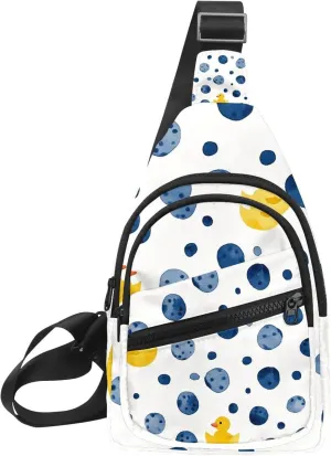 Yellow rubber duck bath time Sling Bag, Crossbody Sling Backpack Travel Hiking Chest Bag Daypack for Purses Shoulder Bag Women Men's