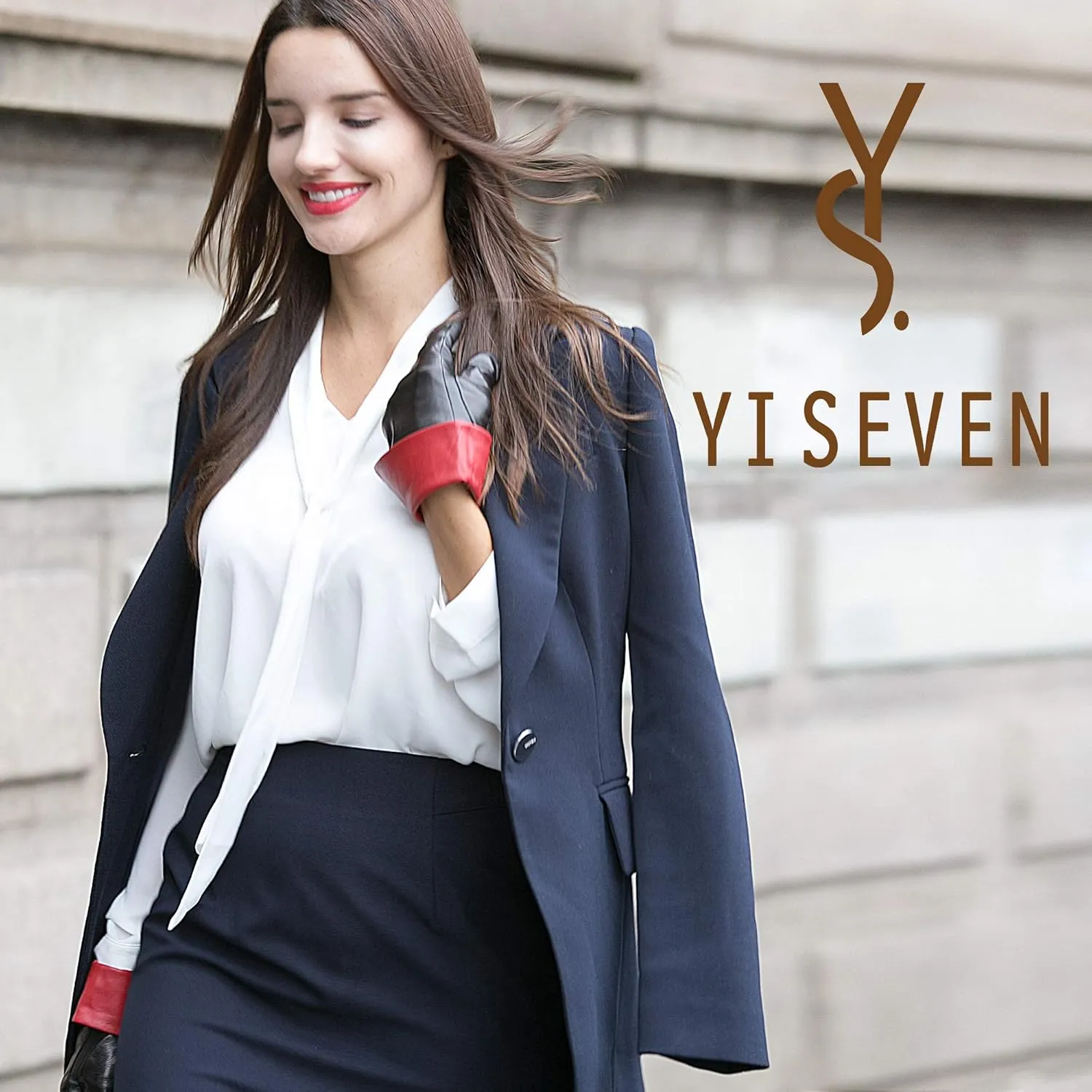 YISEVEN Women's Winter Genuine Sheepskin Touchscreen Leather Gloves Wool Lined