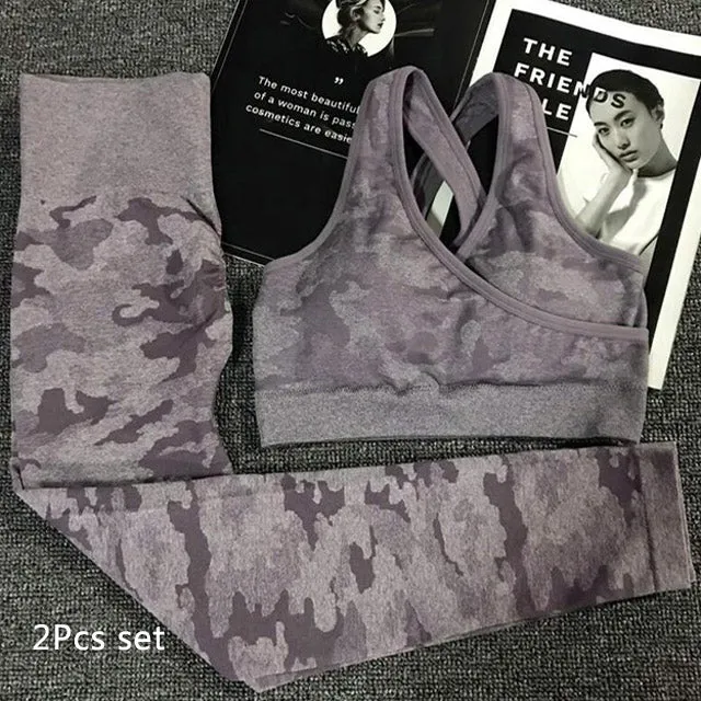Yoga Set Women's Seamless Sports Bra Fitness sets $39.--Tops and Pants also sold separately.