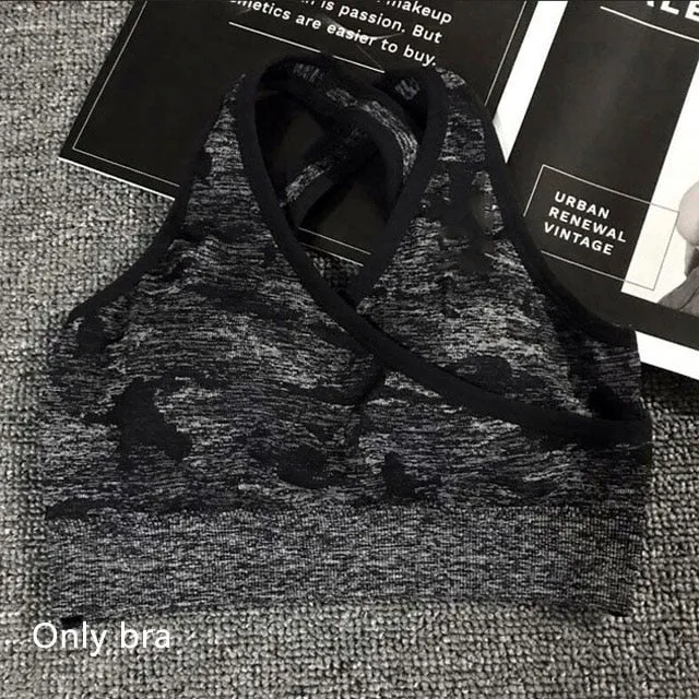 Yoga Set Women's Seamless Sports Bra Fitness sets $39.--Tops and Pants also sold separately.
