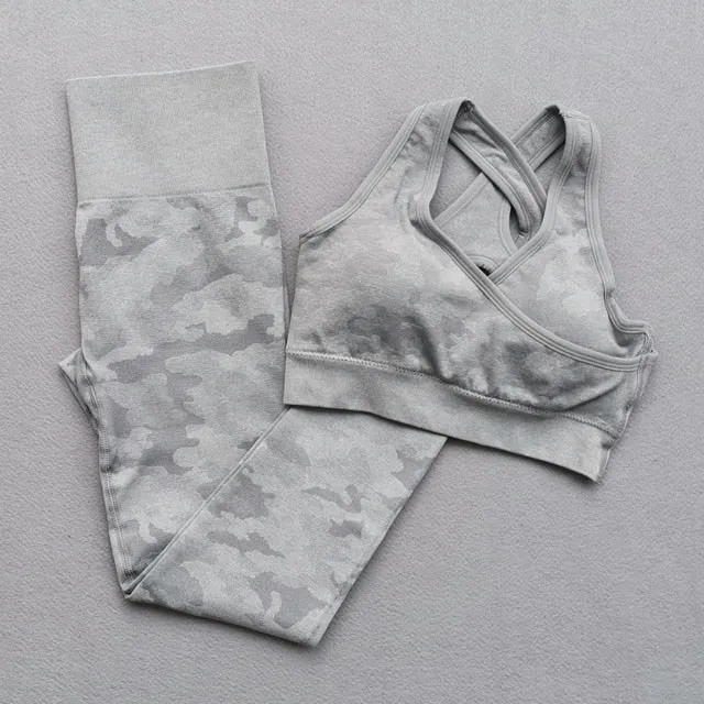 Yoga Set Women's Seamless Sports Bra Fitness sets $39.--Tops and Pants also sold separately.