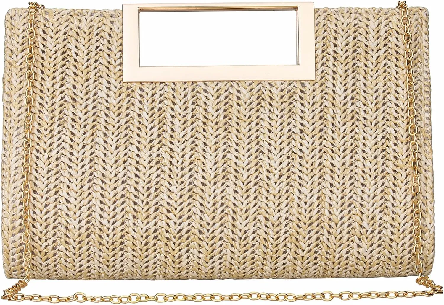 YYW Women Straw Bag Top Handle Clutch Evening Bag Crossbody Purse Woven Beach Shoulder Handbag