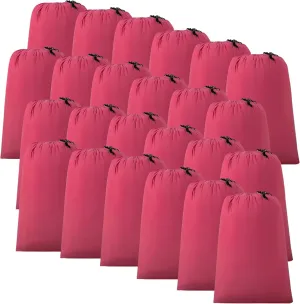 ZPECC Travel Laundry Bag 24 Pack,Bulk Extra Large Heavy Duty Bags, Durable Dirty Clothes Organizer With Drawstring, Fit a Basket or Hamper (40" X 30",Burgundy)