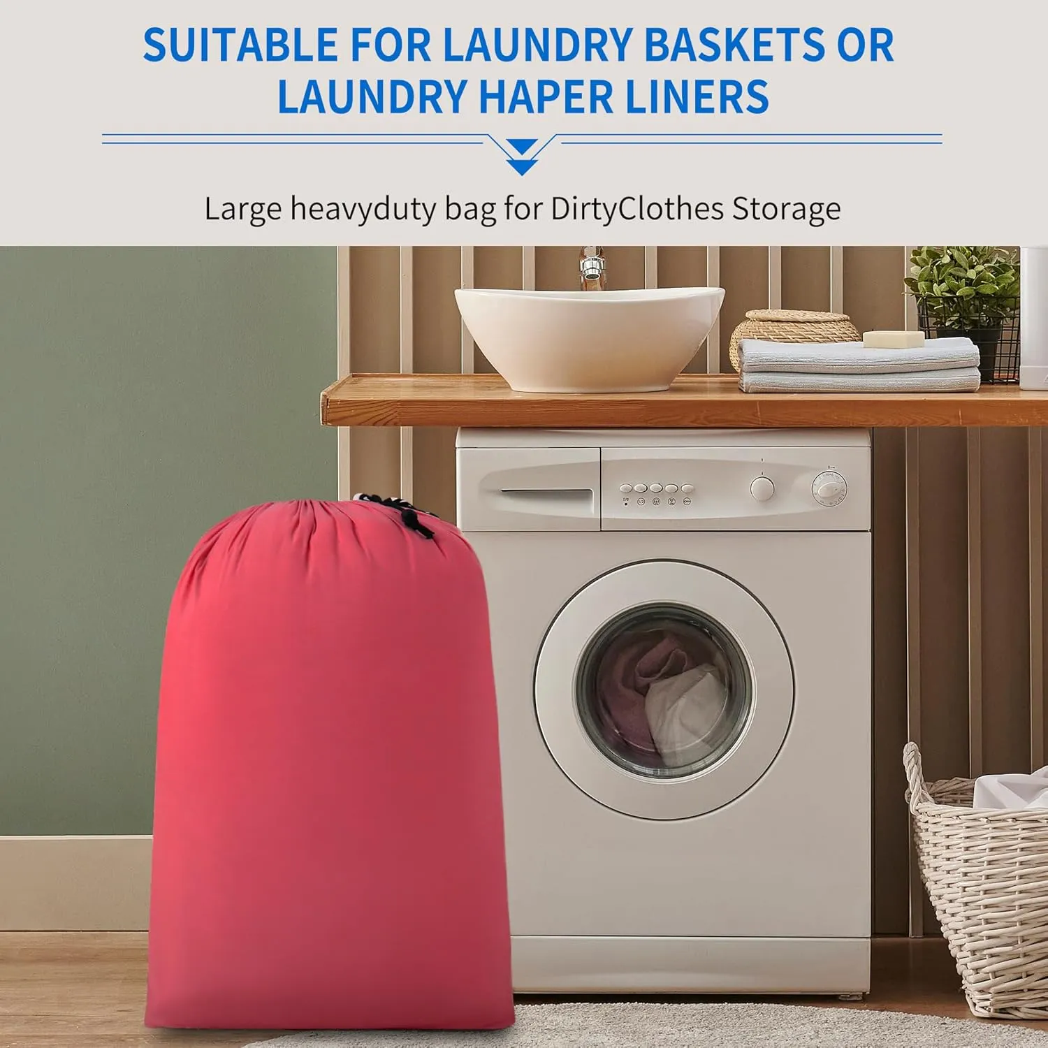 ZPECC Travel Laundry Bag 24 Pack,Bulk Extra Large Heavy Duty Bags, Durable Dirty Clothes Organizer With Drawstring, Fit a Basket or Hamper (40" X 30",Burgundy)