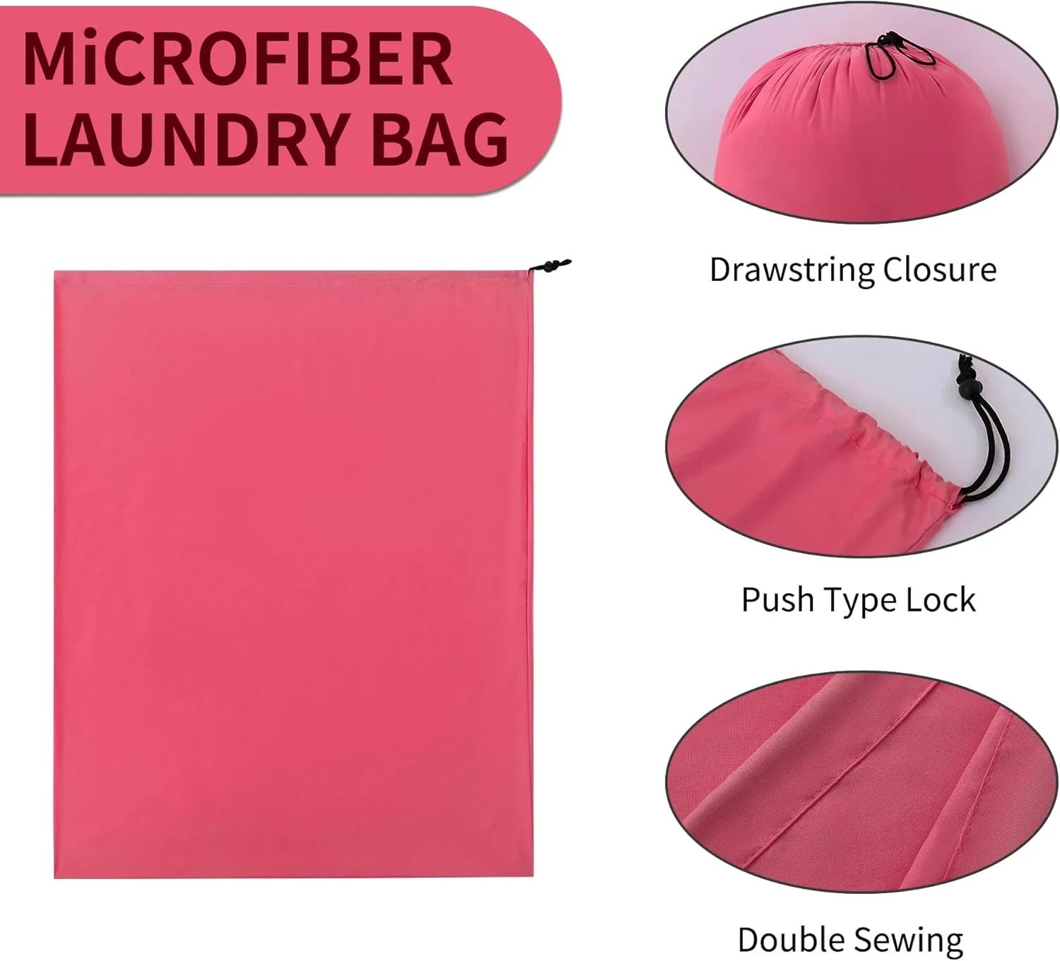 ZPECC Travel Laundry Bag 24 Pack,Bulk Extra Large Heavy Duty Bags, Durable Dirty Clothes Organizer With Drawstring, Fit a Basket or Hamper (40" X 30",Burgundy)